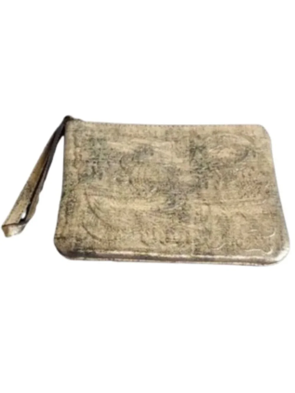 🌿Patricia Nash Cassini Leather Tooled Soft Gold Metallic Wristlet/Clutch🌿